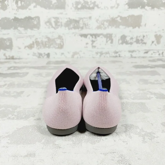 NEW Rothy's The Flat Pink Knit Pointy Toe Slip On Loafers O31